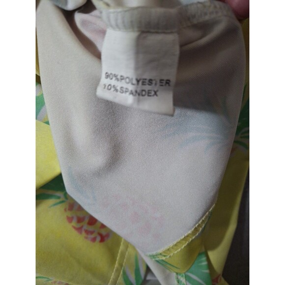 Sunday Swagger Shirt Adult XL Yellow Pineapple Polo Performance Golf Preppy Mens - Picture 5 of 8